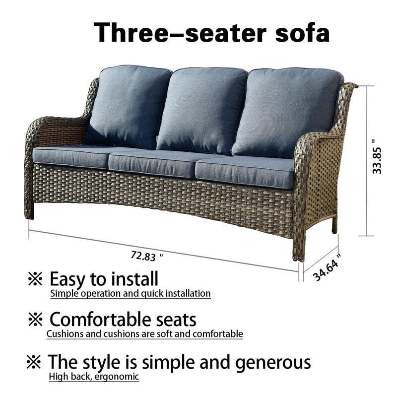Latimer Wicker/Rattan 5 - Person Seating Group with Cushions